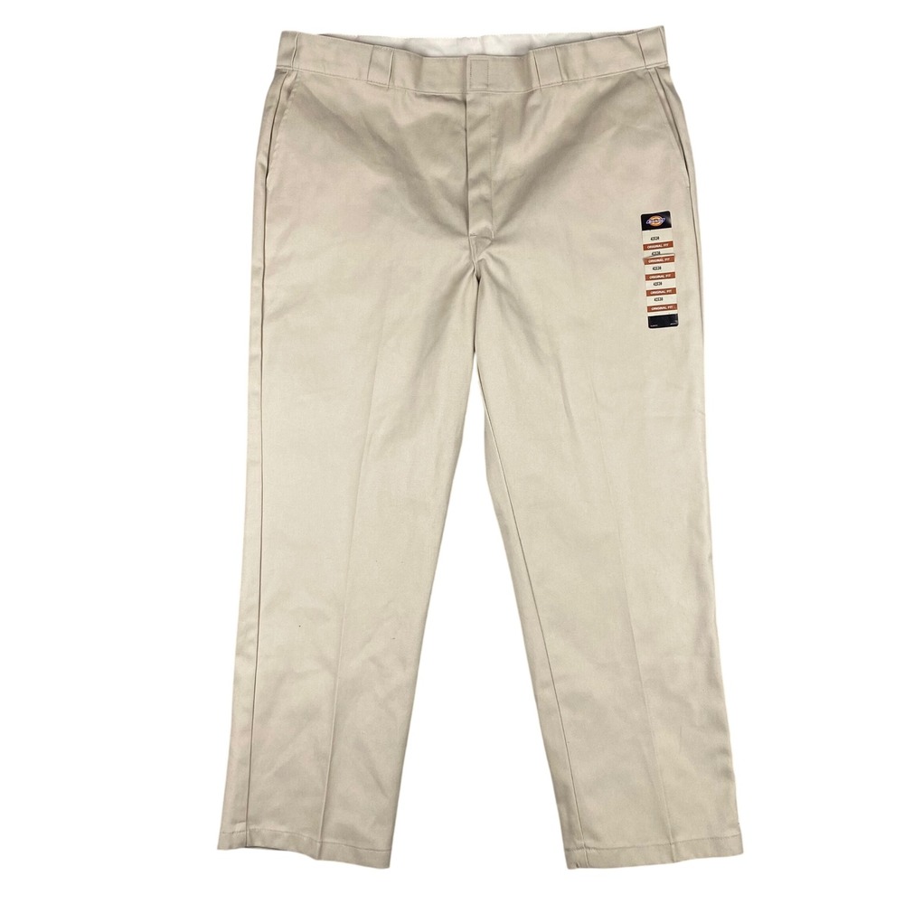 Dickies 874 Original Fit Work Pants Mens 42x30 Khaki Tan Twill Straight Leg NEW